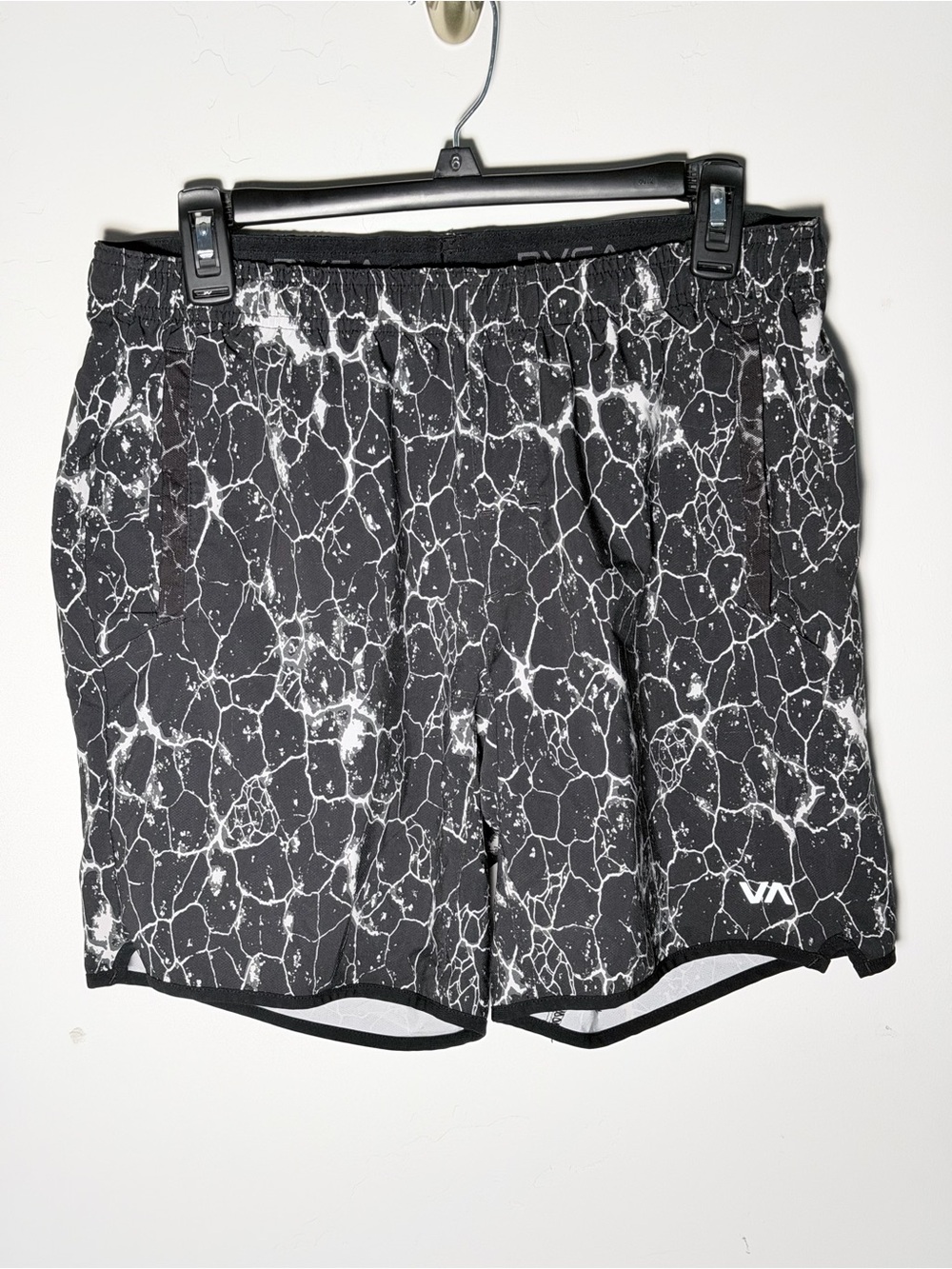RVCA Black and White Marble Athletic Shorts